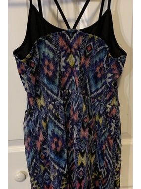 Juniors Vintage Y2K No Boundaries Purple Blue Paisley Floral Dress Size L 11 13
